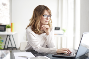 Woman Reviewing Candidates Online
